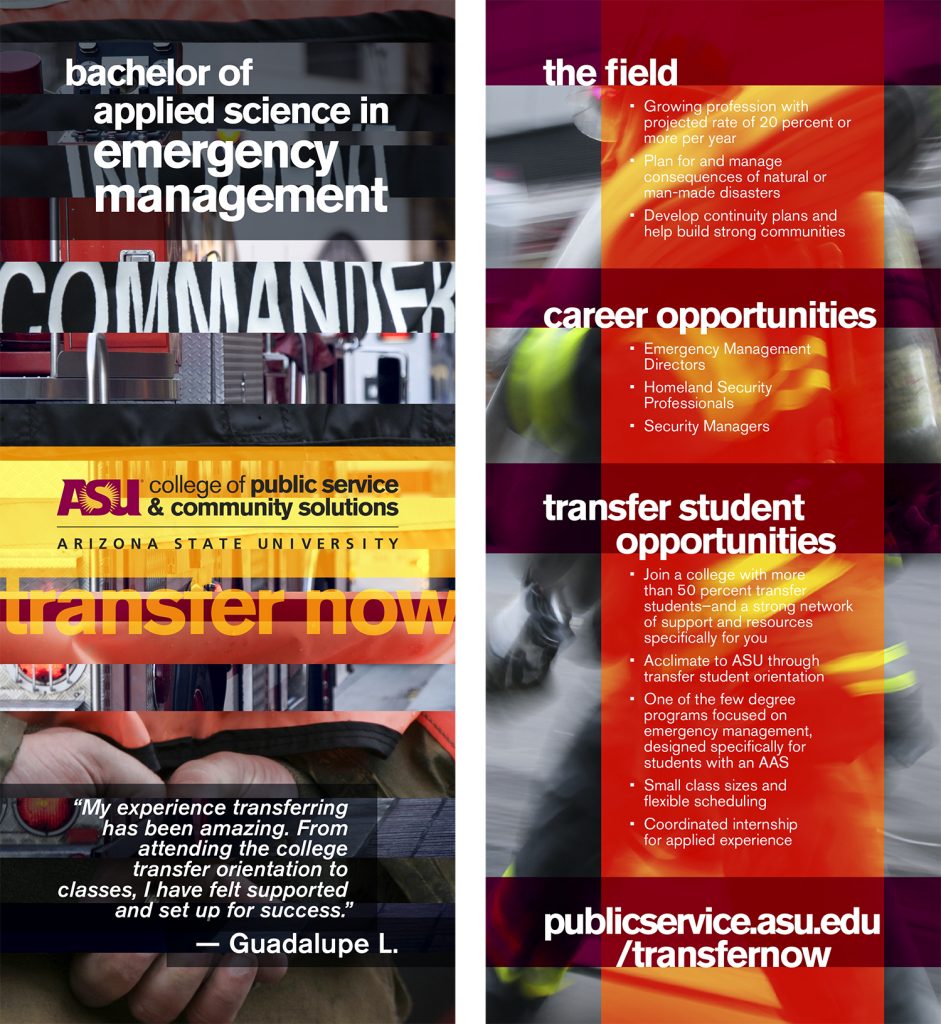 Arizona State University Bachelor of Applied Science in Emergency Management Information Card