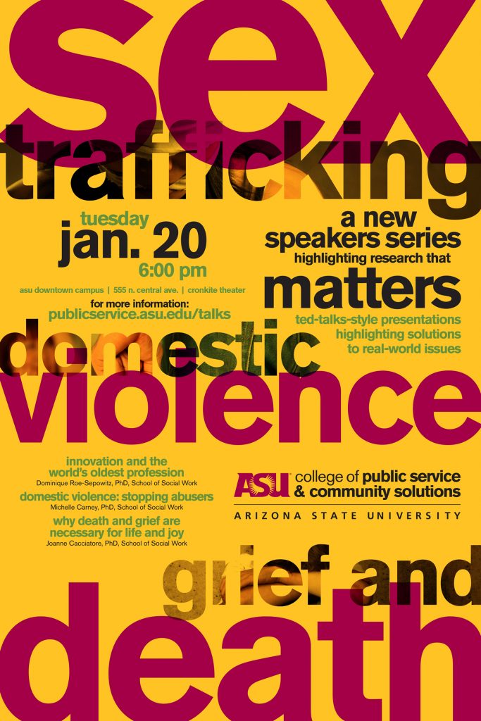 Arizona State University College of Public Service and Community Solutions Public Service Talks Poster