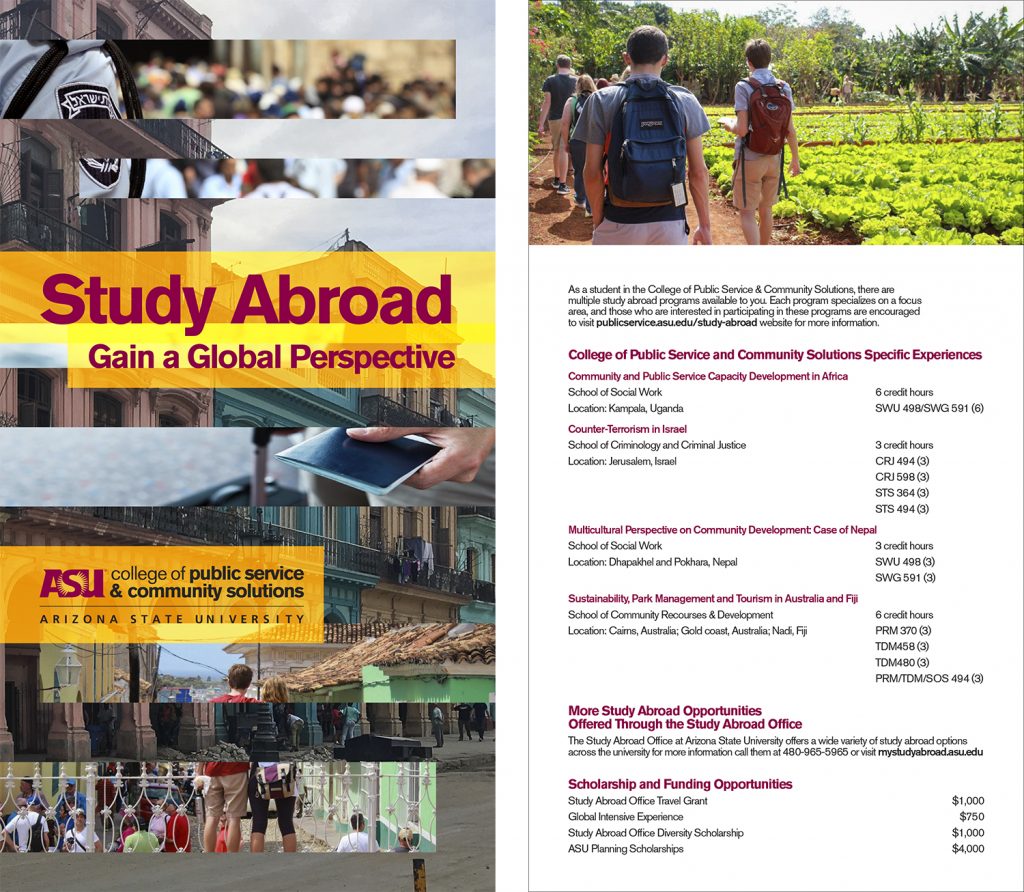 Arizona State University Study Abroad Information Card