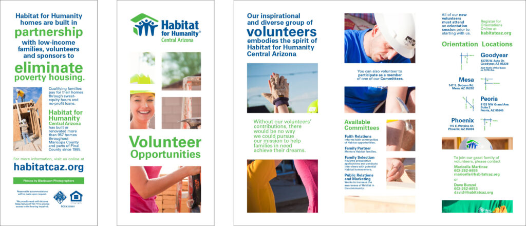 Habitat for Humanity Central Arizona Volunteer Brochure